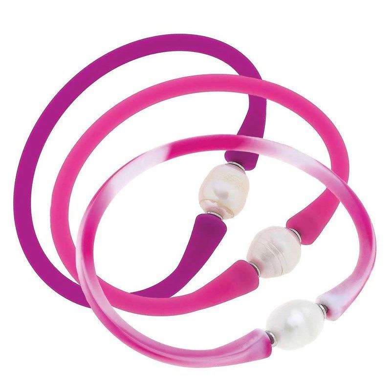 商品Canvas Style|Bali Freshwater Pearl Silicone Flirt Bracelet Set of 3,价格¥325,第1张图片