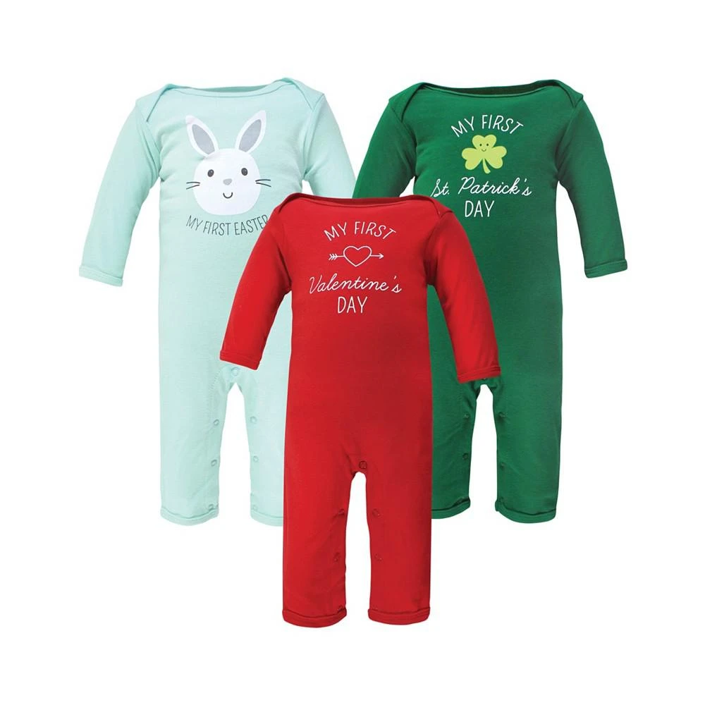 商品Hudson|Baby Boys and Girls My First Long Sleeve Coveralls, Pack of 3,价格¥226,第1张图片