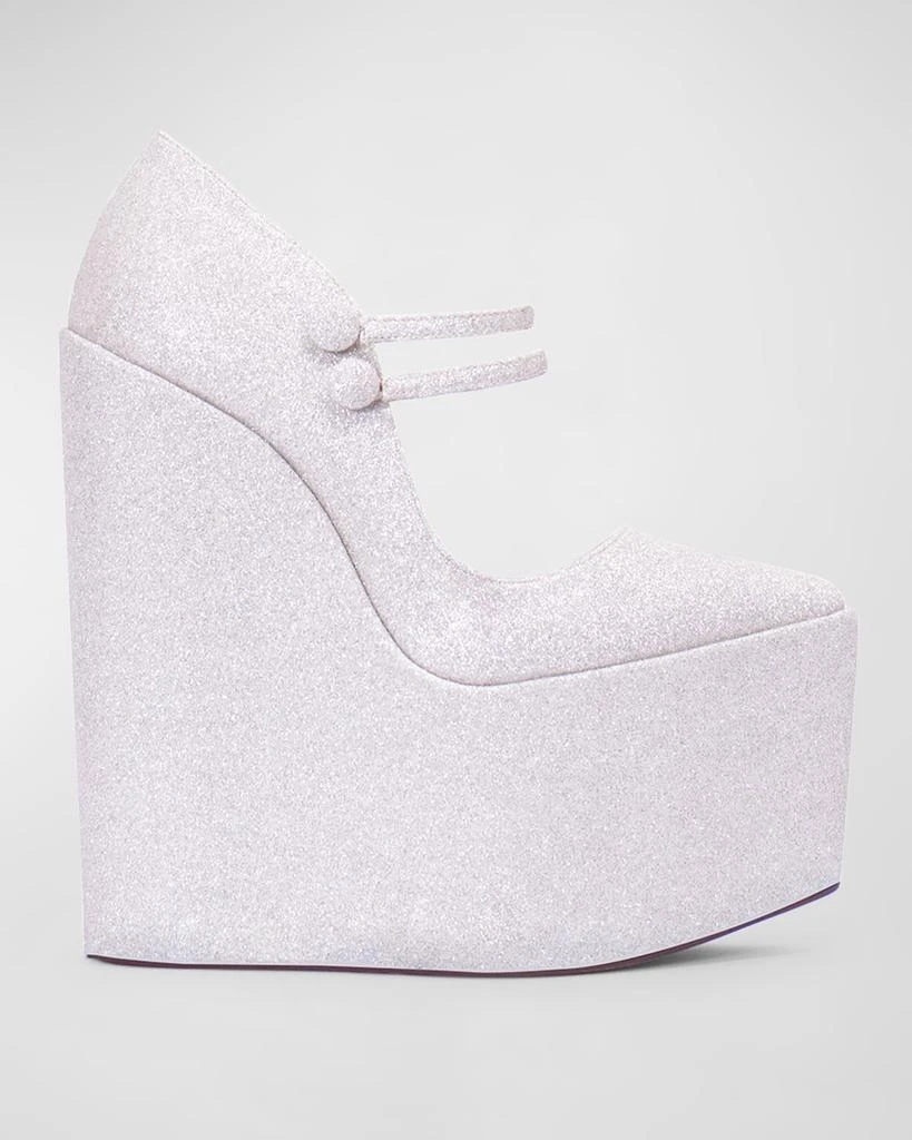 商品Andrea Wazen|Jeu Glitter Mary Jane Platform Wedge Pumps,价格¥3244,第1张图片
