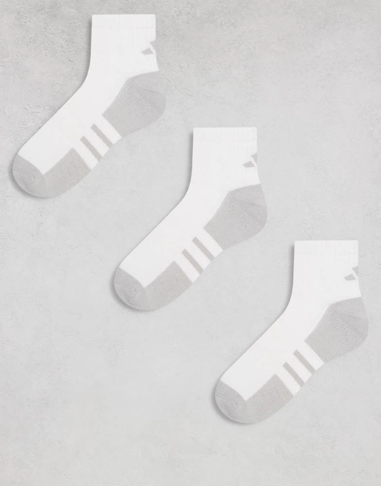 商品Adidas|adidas Running Essentials ankle socks in white and grey 3 pack,价格¥93,第1张图片