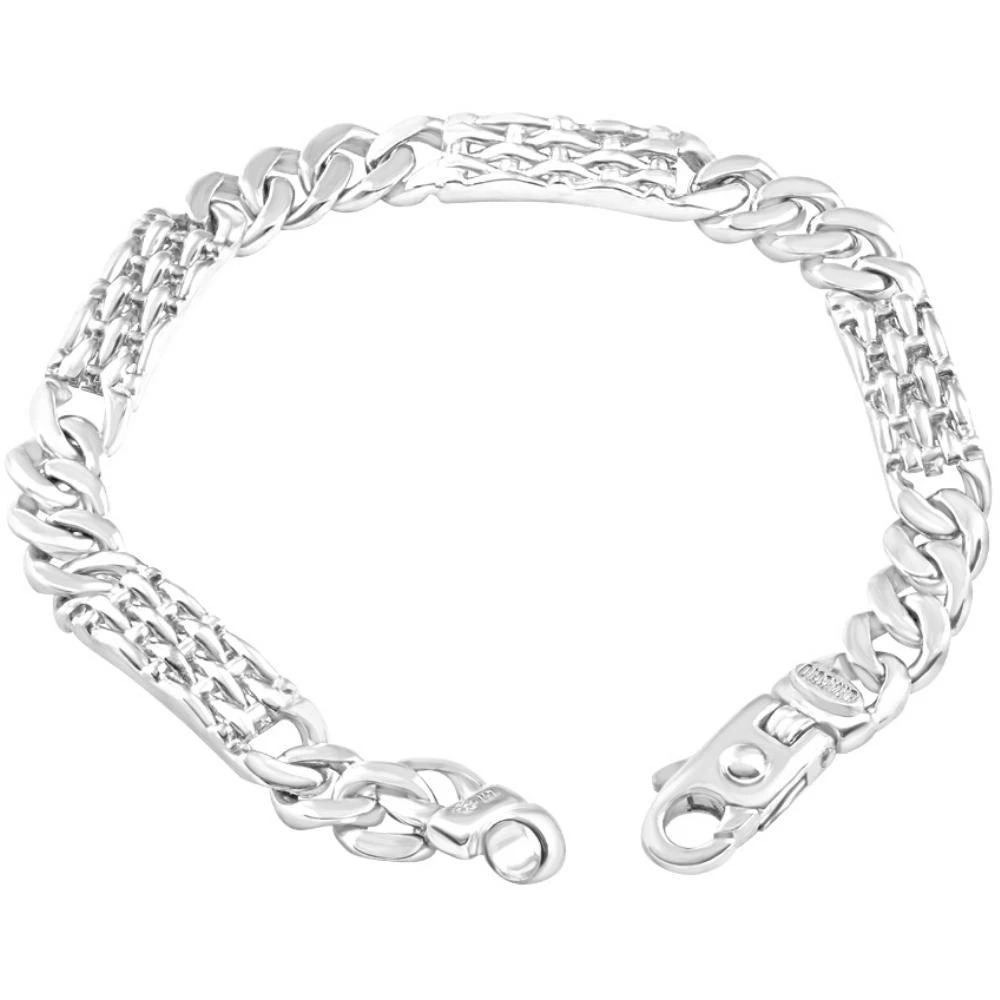 商品Pompeii3|Men's Solid 14k White Gold 39 Gram 8.5" Bracelet 8.4mm Wide,价格¥38995,第2张图片详细描述