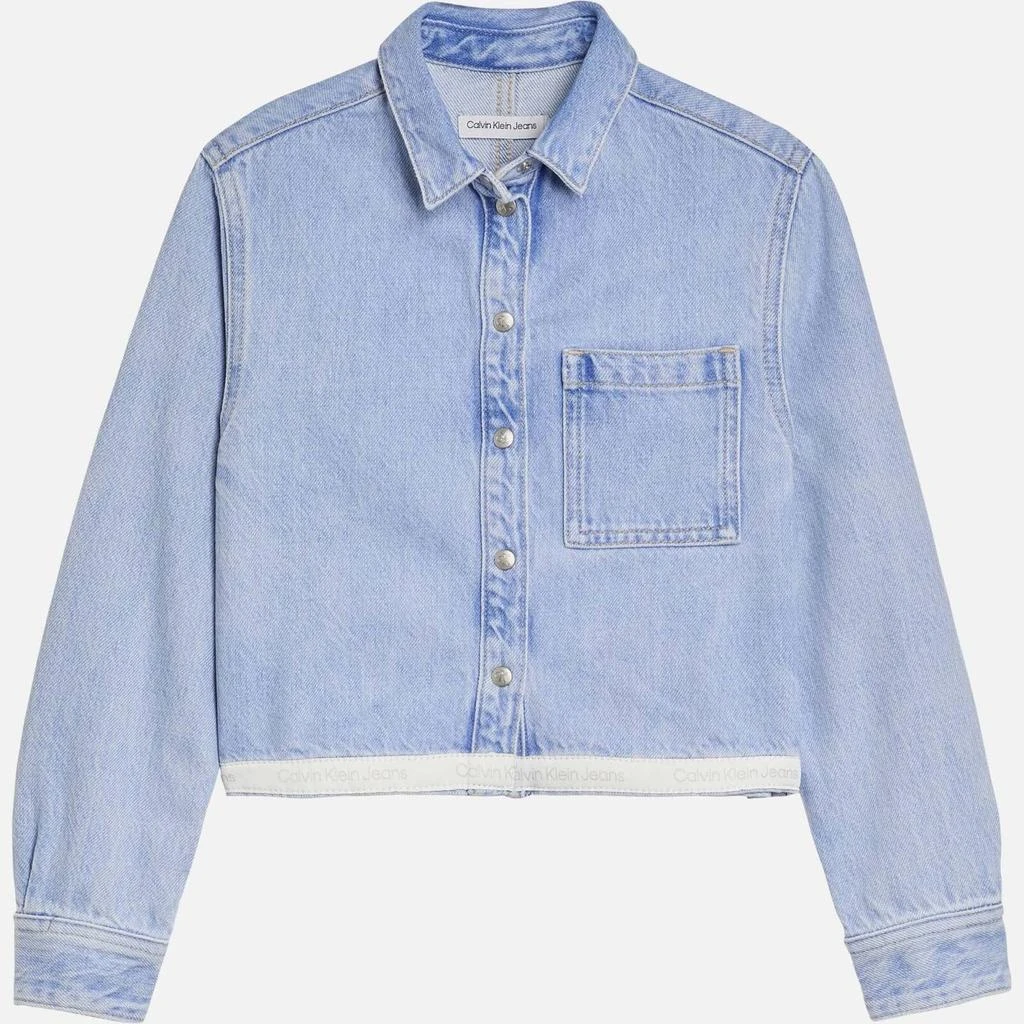 商品Calvin Klein|Calvin Klein Girls’ Relaxed Cropped Denim Shirt,价格¥149,第1张图片