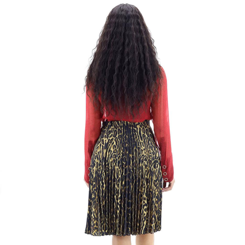 Ladies Rersby Leopard Print Pleated Skirt商品第3张图片规格展示