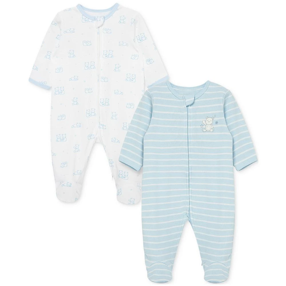 商品Little Me|Baby Boys Wonder Cotton Long Sleeve Footed Coveralls, Pack of 2,价格¥314,第1张图片