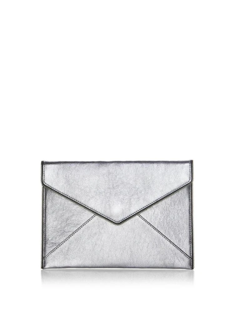 商品Rebecca Minkoff|Leo Metallic Leather Clutch,价格¥285,第1张图片