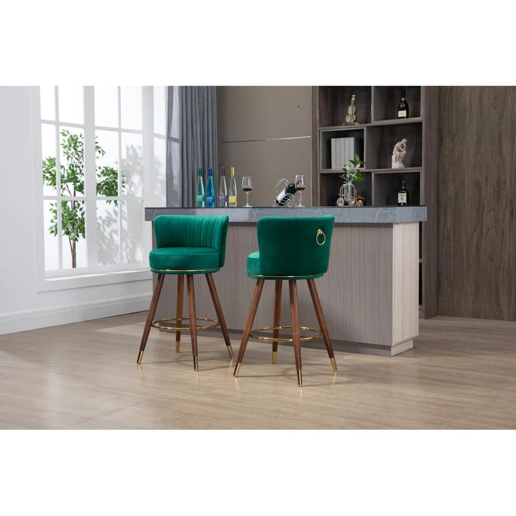 商品Simplie Fun|Counter Height Bar Stools Set of 2 for Kitchen Counter Solid Wood Legs,价格¥2895,第5张图片详细描述