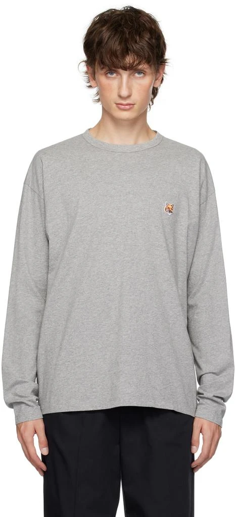 商品Maison Kitsune|Gray Fox Head Long Sleeve T-Shirt,价格¥998,第1张图片