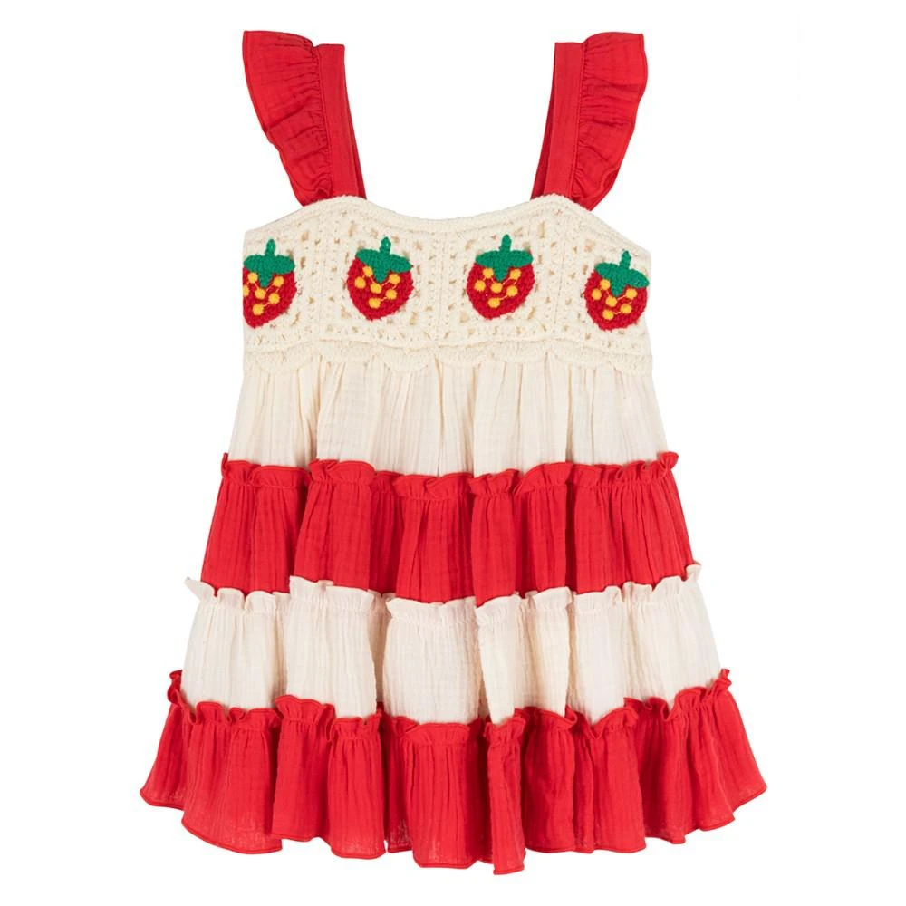 商品Rare Editions|Baby Girl Strawberry Crochet Dress,价格¥100,第1张图片