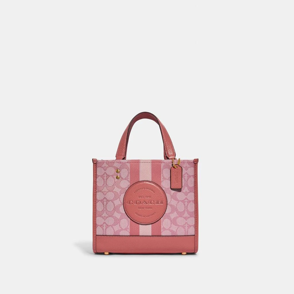 Coach Outlet Coach Outlet Dempsey Tote 22 In Signature Jacquard With Stripe And Coach Patch 8