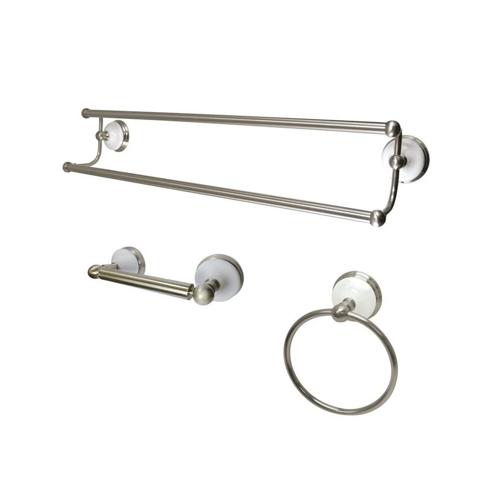 商品Kingston Brass|3-Pc. Bathroom Accessory Set in Brushed Nickel,价格¥1634,第1张图片