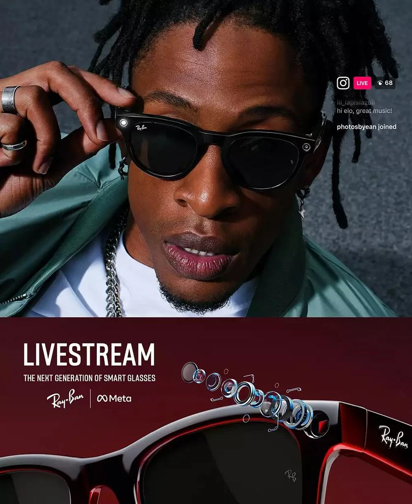 雷朋Meta 联名款Wayfarer 智能太阳镜 男女同款 RW4006 商品