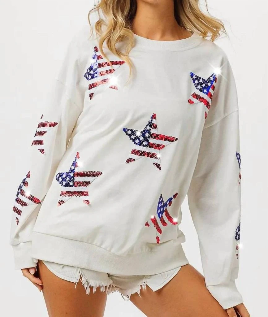 商品Trendsi|Trendsi - BiBi American Flag Sequin Star Sweatshirt,价格¥360,第1张图片