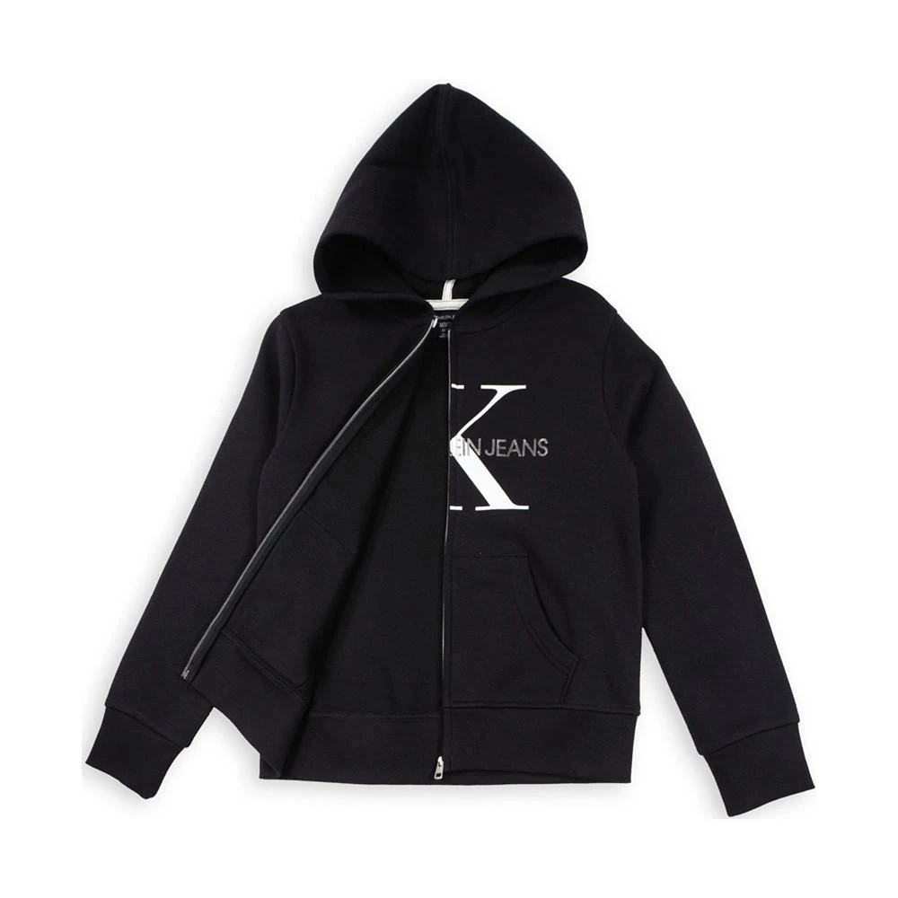 商品Calvin Klein|Big Girls Monogram Logo Fleece Hoodie,价格¥224,第3张图片详细描述