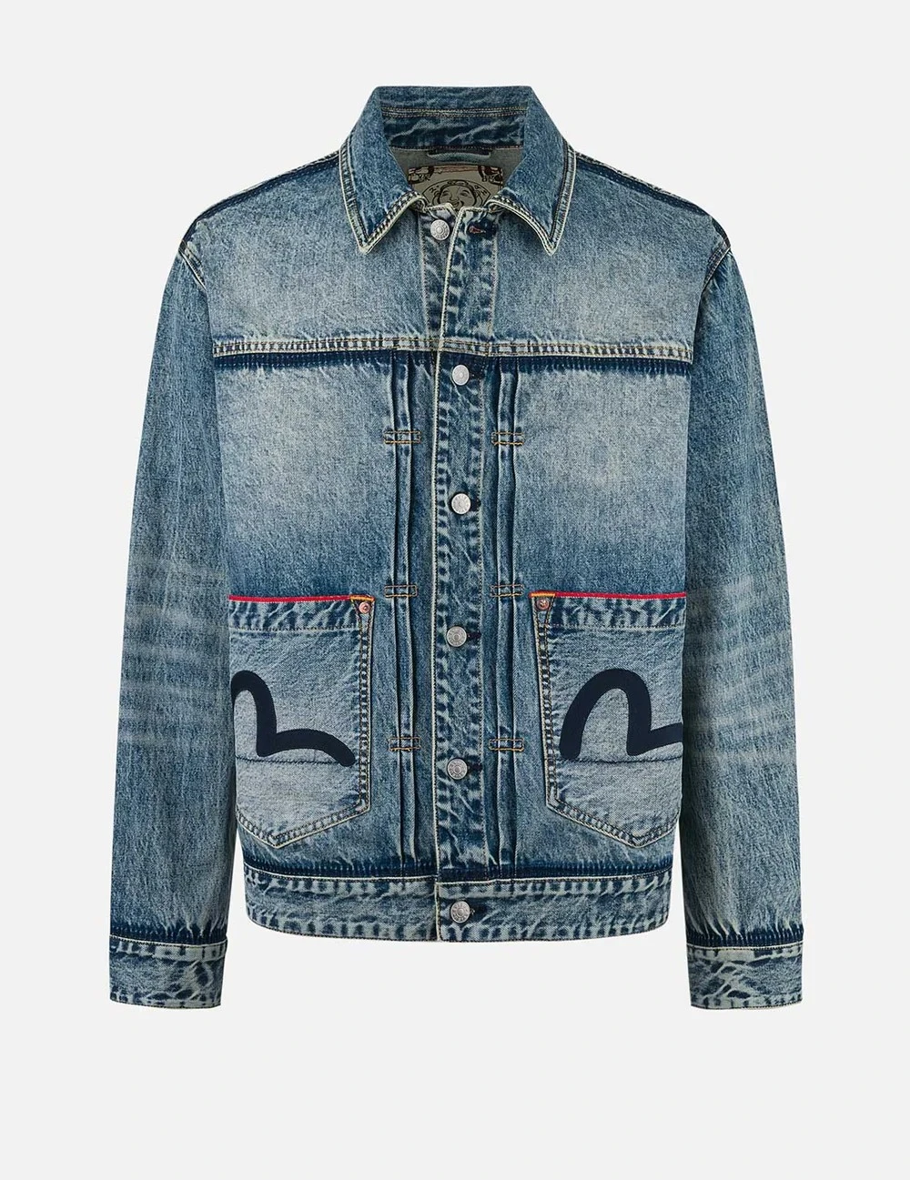 商品Evisu|2025春季 海鸥标志潮流单排扣长袖夹克外套 男款（香港仓发货）,价格¥2289,第1张图片
