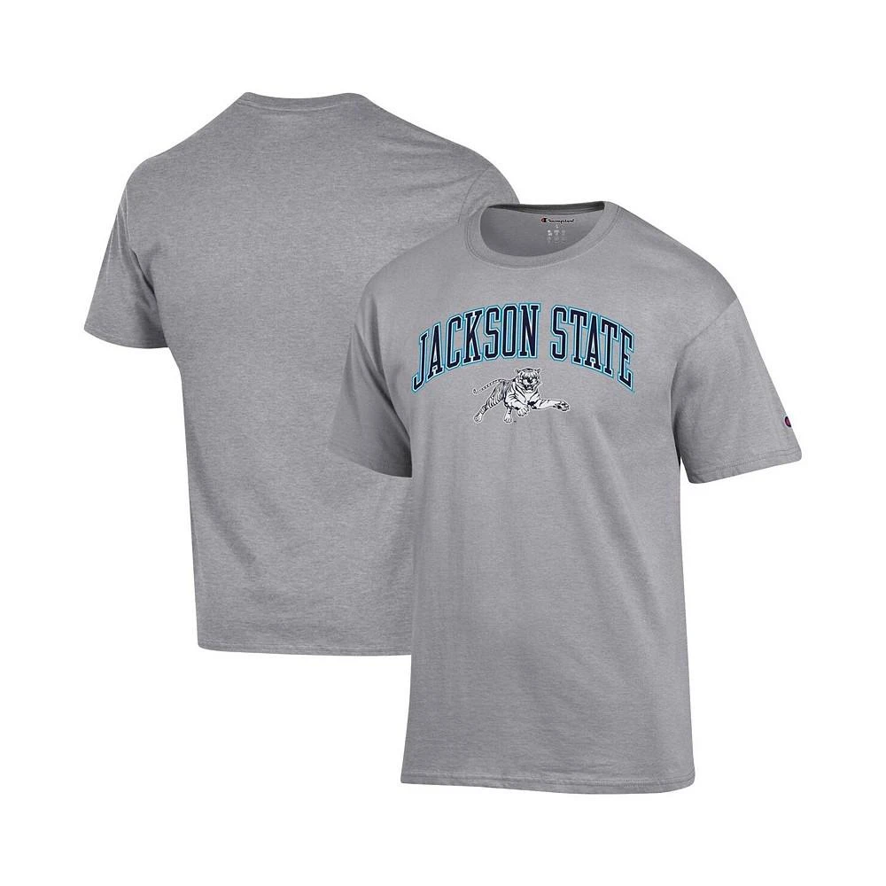商品CHAMPION|Men's Gray Jackson State Tigers Arch Over Logo T-shirt,价格¥147,第1张图片