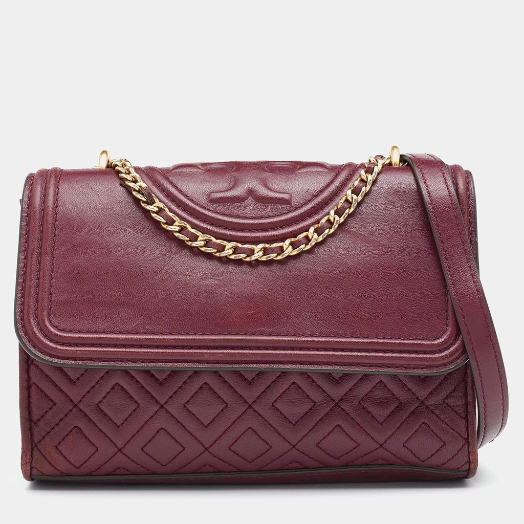 商品[二手商品] Tory Burch|Tory Burch Burgundy Leather Small Fleming Shoulder Bag,价格¥1200,第1张图片