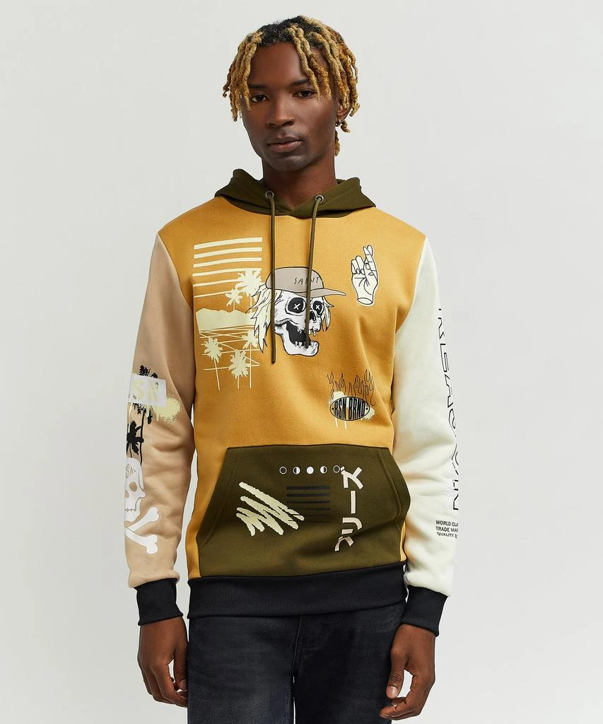 商品Reason Clothing|Crossbones Skull Graffiti Multi Placement Hoodie,价格¥97,第2张图片详细描述