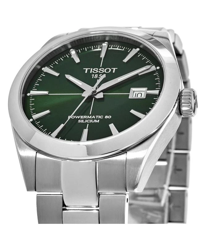 商品Tissot|Tissot Gentleman Powermatic 80 Green Dial Stainless Steel Men's Watch T127.407.11.091.01,价格¥4837,第3张图片详细描述
