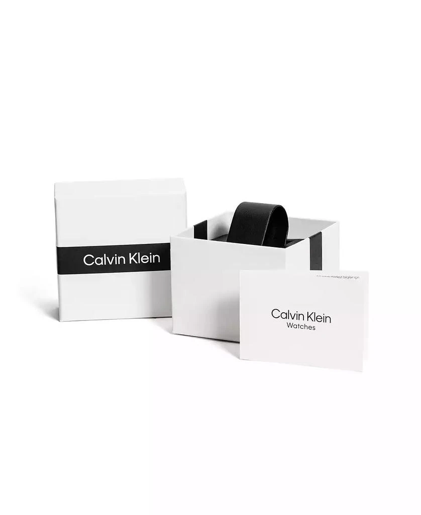 商品Calvin Klein|Men's Multifunction Black Leather Strap Watch 44mm,价格¥1195,第4张图片详细描述