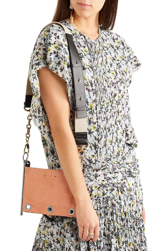 商品Chloé|Roy convertible two-tone suede shoulder bag,价格¥3644,第5张图片详细描述