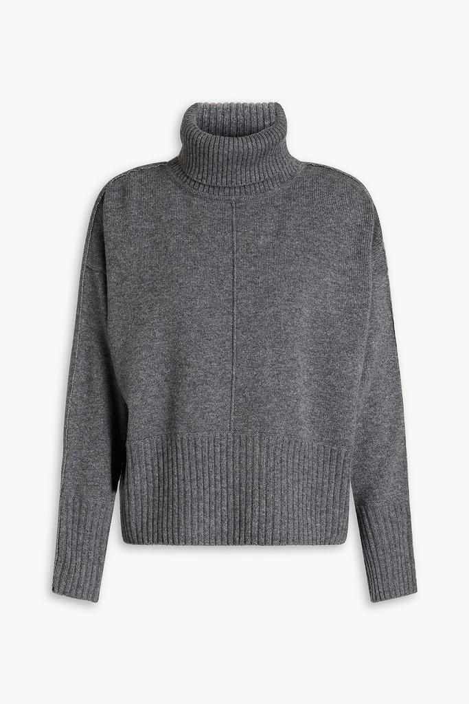商品N.PEAL|Bead-embellished mélange cashmere turtleneck sweater,价格¥2281,第1张图片
