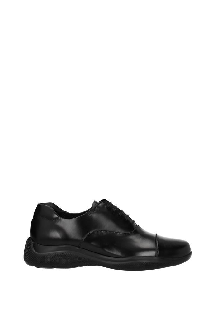 商品Prada|Lace up and Monkstrap Leather Black,价格¥3526,第1张图片