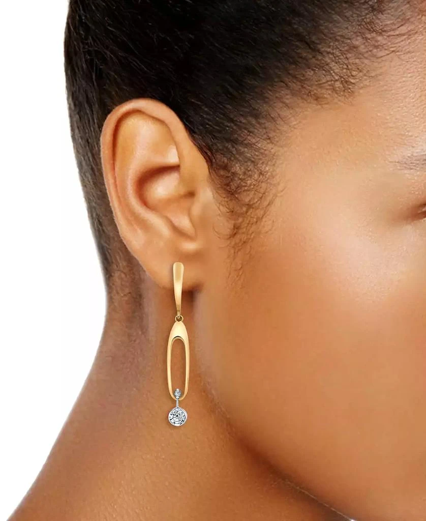 商品Sirena|Diamond Drop Earrings (1/2 ct. t.w.) in 14k Yellow & White Gold,价格¥25298,第2张图片详细描述