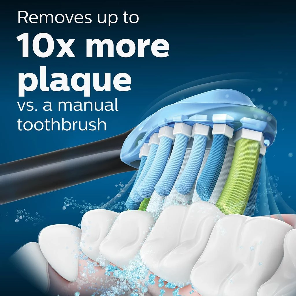 商品Philips Sonicare|Philips Sonicare Genuine C3 Premium Plaque Control Replacement Toothbrush Heads, 4 Brush Heads, Black, HX9044/95,价格¥367,第2张图片详细描述