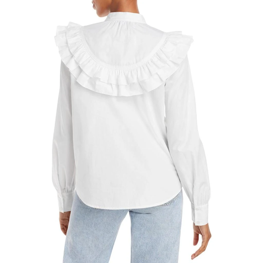 商品Derek Lam|Derek Lam 10 Crosby Womens Renee Split Neck Ruffled Blouse,价格¥284,第2张图片详细描述