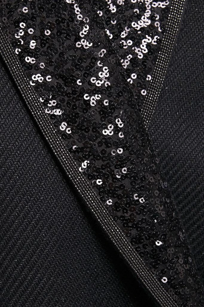 商品Brunello Cucinelli|Embellished satin-trimmed linen-twill blazer,价格¥10671,第4张图片详细描述