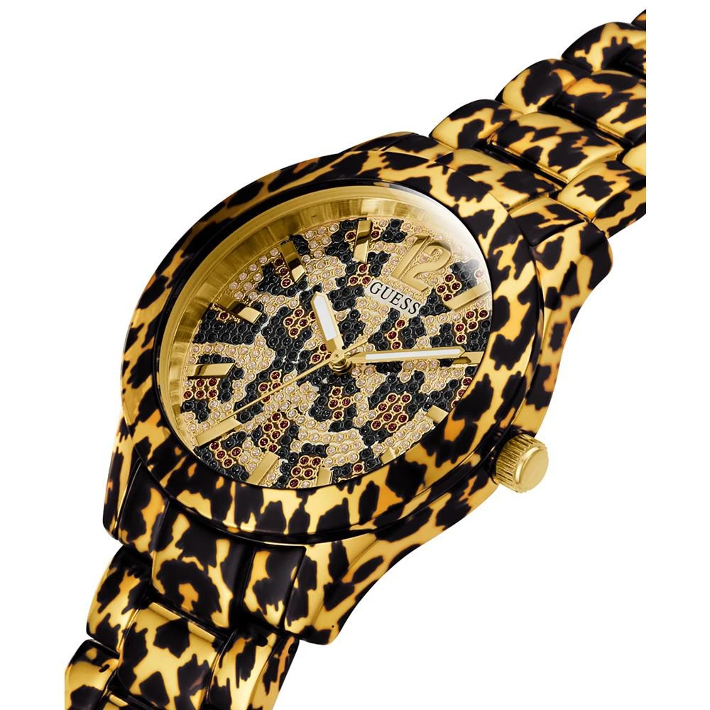 商品GUESS|Women's Leopard Print Stainless Steel Bracelet Watch 40mm,价格¥1042,第3张图片详细描述