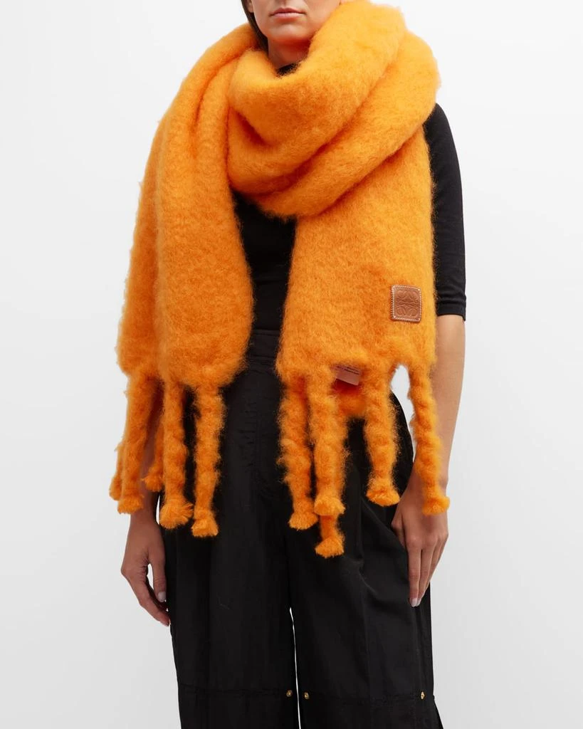 商品Loewe|Fringe Mohair-Wool Scarf,价格¥2534,第3张图片详细描述