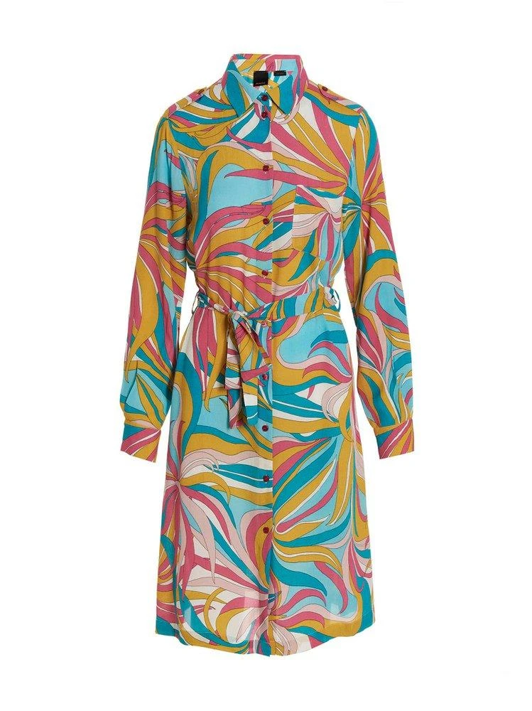 商品PINKO|Pinko Tied Waist Allover Printed Shirt Dress,价格¥2419,第1张图片