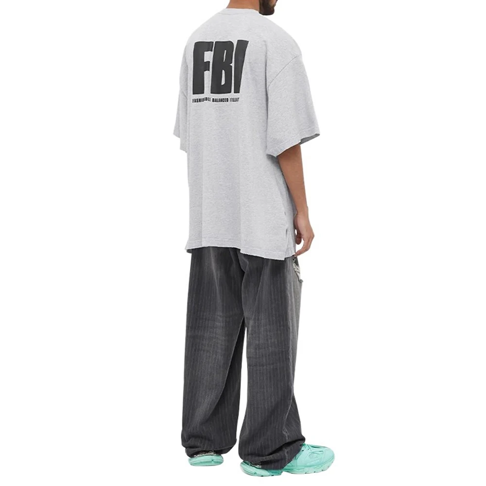 BALENCIAGA 男士灰色棉质短袖T恤 681314-TLVG9-1380 商品