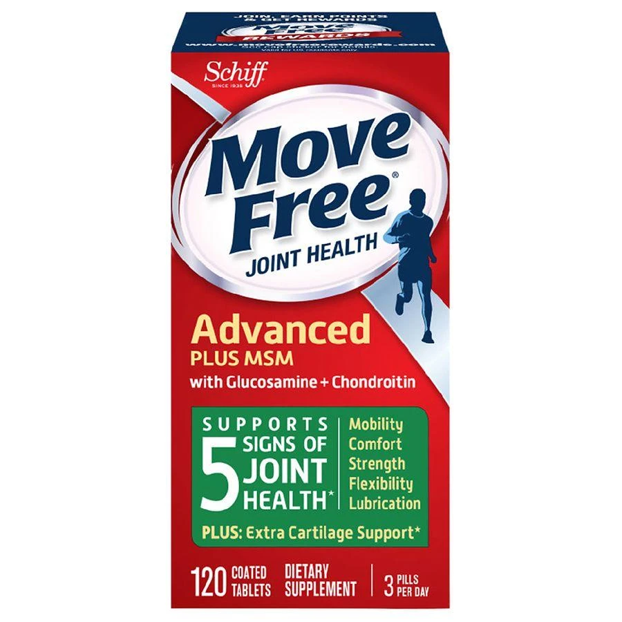 商品Move Free|氨糖软骨素含钙片 MSM 高能绿标120粒,价格¥222,第1张图片