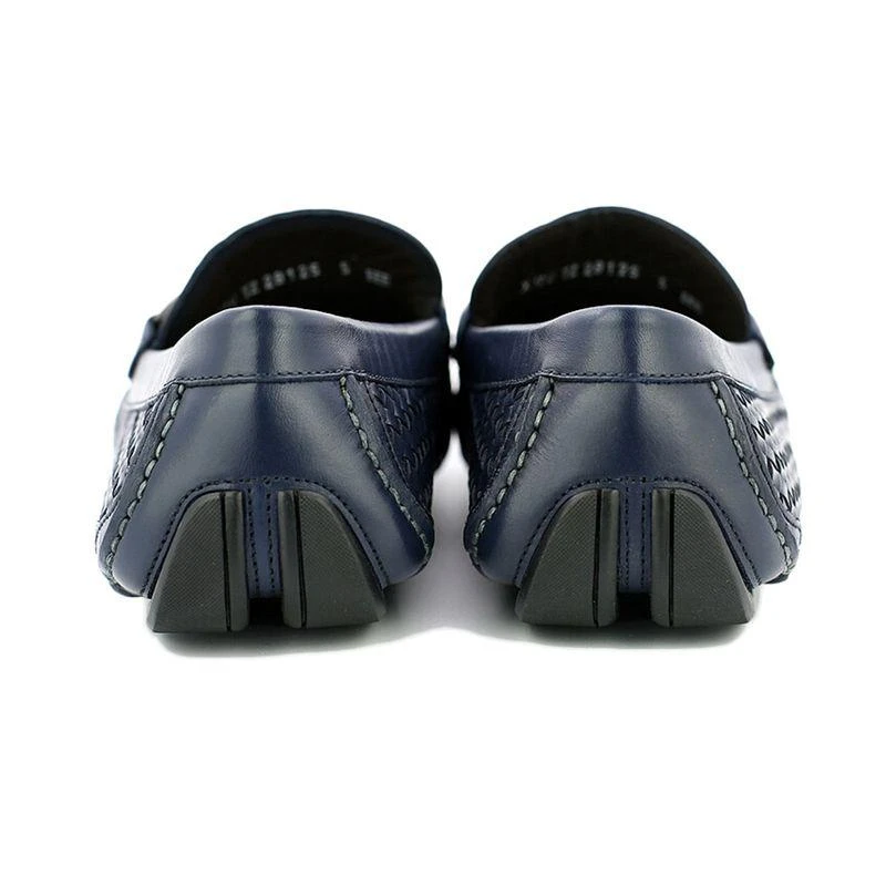 商品Salvatore Ferragamo|香港直邮SALVATOREFERRAGAMO菲拉格慕男士深蓝色编织格纹驾车鞋,价格¥5617,第3张图片详细描述