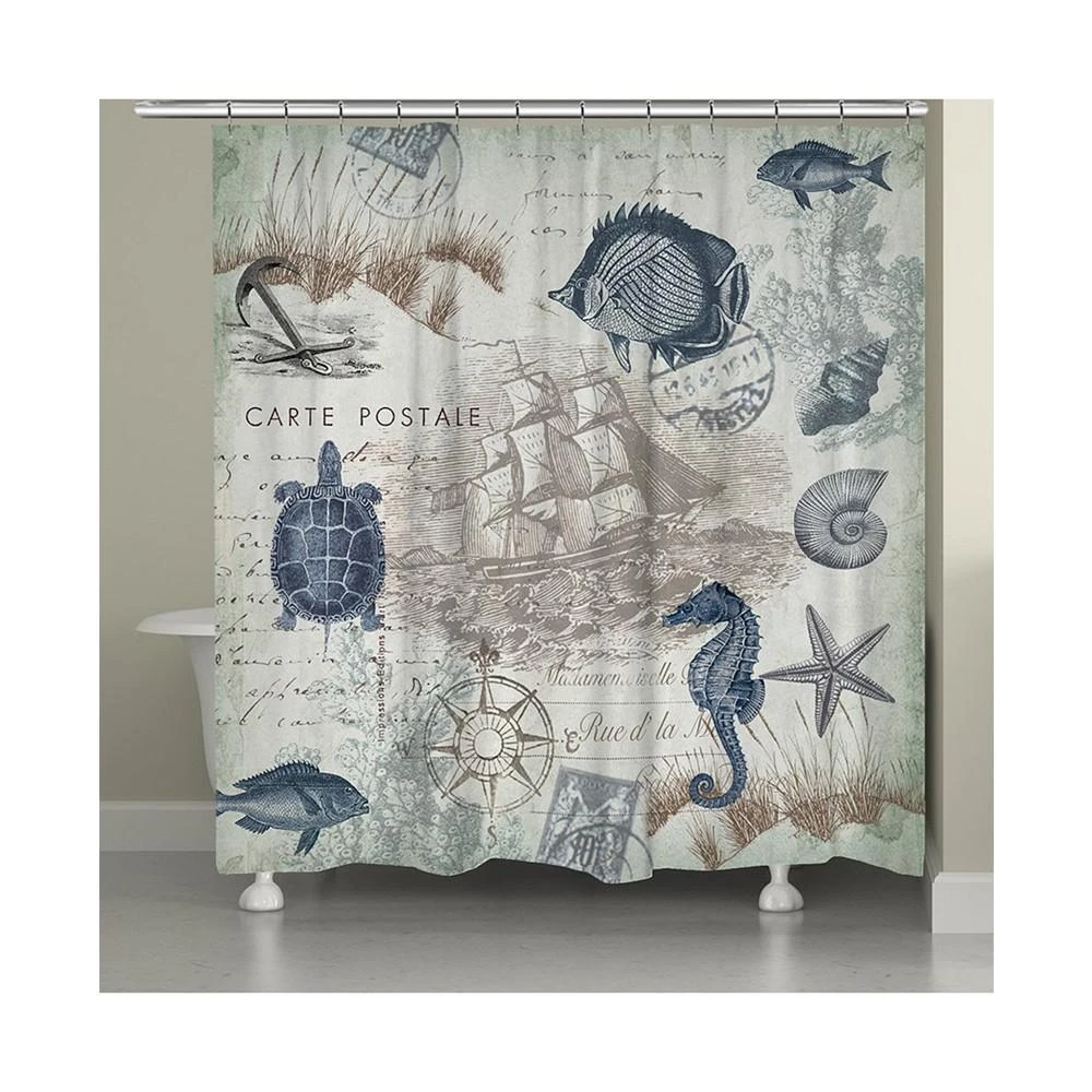 商品Laural Home|Seaside Postcard Shower Curtain,价格¥1166,第2张图片详细描述