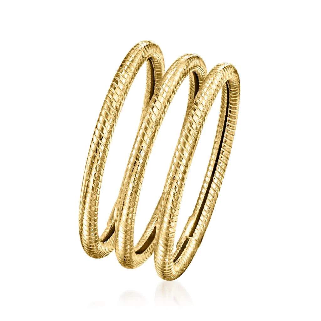 商品Ross-Simons|18kt Yellow Gold Jewelry Set: 3 Roped Rings,价格¥2223,第3张图片详细描述