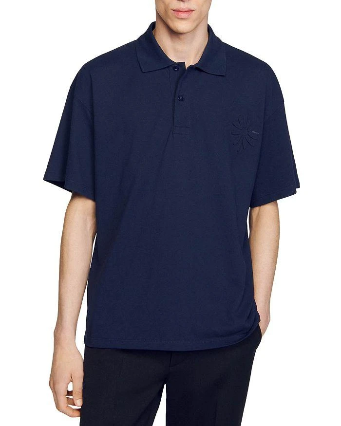 商品Sandro|Cotton Flower Embroidered Polo,价格¥866,第1张图片