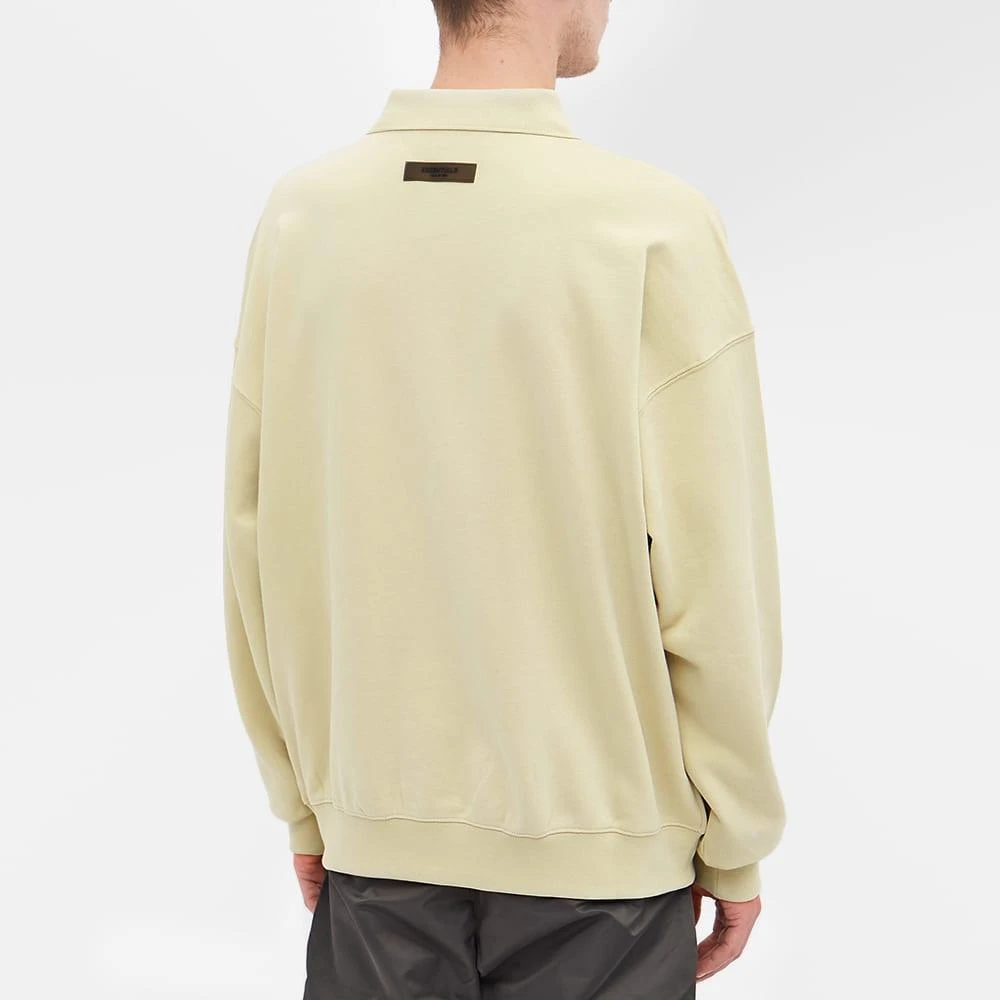 商品Essentials|Fear of God ESSENTIALS Logo Long Sleeve Polo - Wheat,价格¥516,第3张图片详细描述