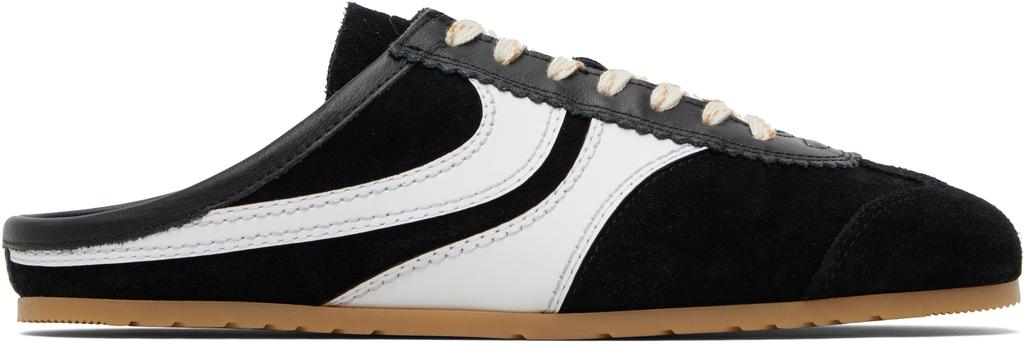 Schwarze Wildleder-Sneaker-Mules-Loafer image 2