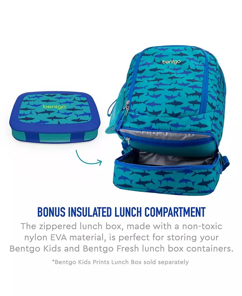 商品Bentgo|2-in-1 Backpack & Insulated Lunch Bag - Shark,价格¥298,第4张图片详细描述