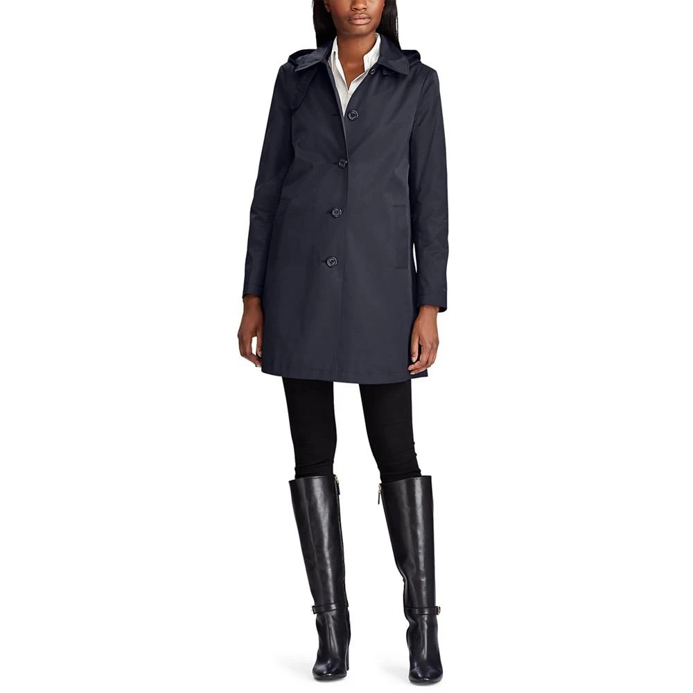 商品Ralph Lauren|Women's Hooded Single-Breasted A-Line Raincoat, Created for Macy's,价格¥898,第1张图片