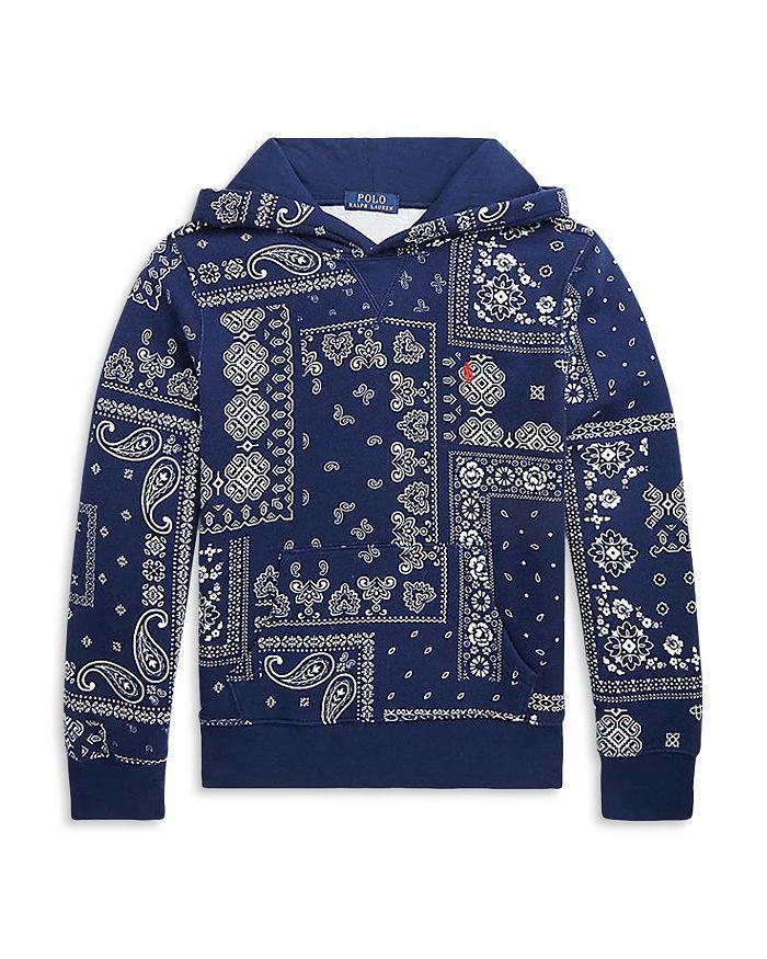 商品Ralph Lauren|Boys' Bandanna-Print Fleece Hoodie - Little Kid, Big Kid,价格¥432,第1张图片