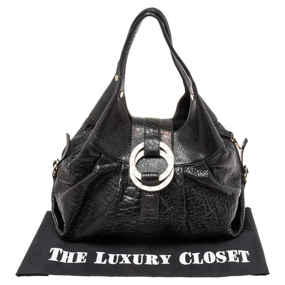 Bvlgari Black Textured Leather Chandra Hobo 商品