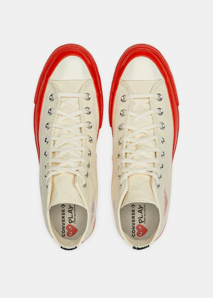 商品Comme des Garcons|COMME DES GARCONS PLAY Off-White & Red Converse Chuck 70 Sneakers,价格¥574,第5张图片详细描述