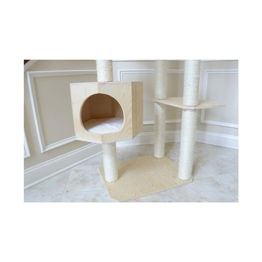 89" Real Wood Premium Scots Pine, 7-Level Cat Tree With 2 Playhouses 商品