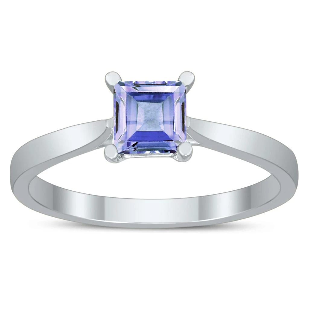 商品SSELECTS|Square Princess Cut 5Mm Tanzanite Solitaire Ring In 10K White Gold,价格¥2485,第1张图片