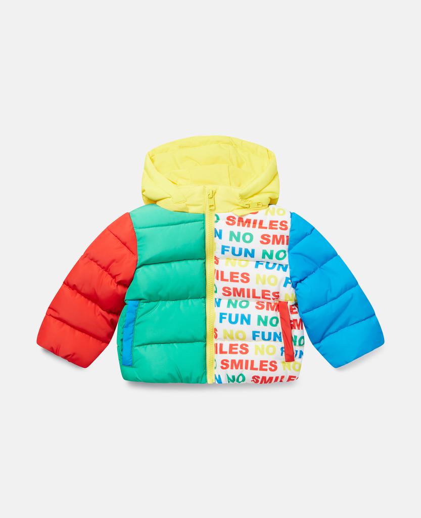 Stella McCartney - No Smiles No Fun Colourblock Puffer Jacket, Woman, Multicolour, Size: 3商品第1张图片规格展示