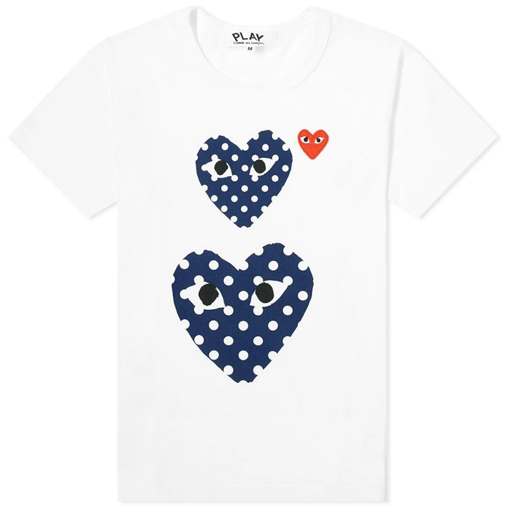 商品Comme des Garcons|Comme des Garcons Play Women's Polka Dot Twin Heart Tee,价格¥712,第1张图片